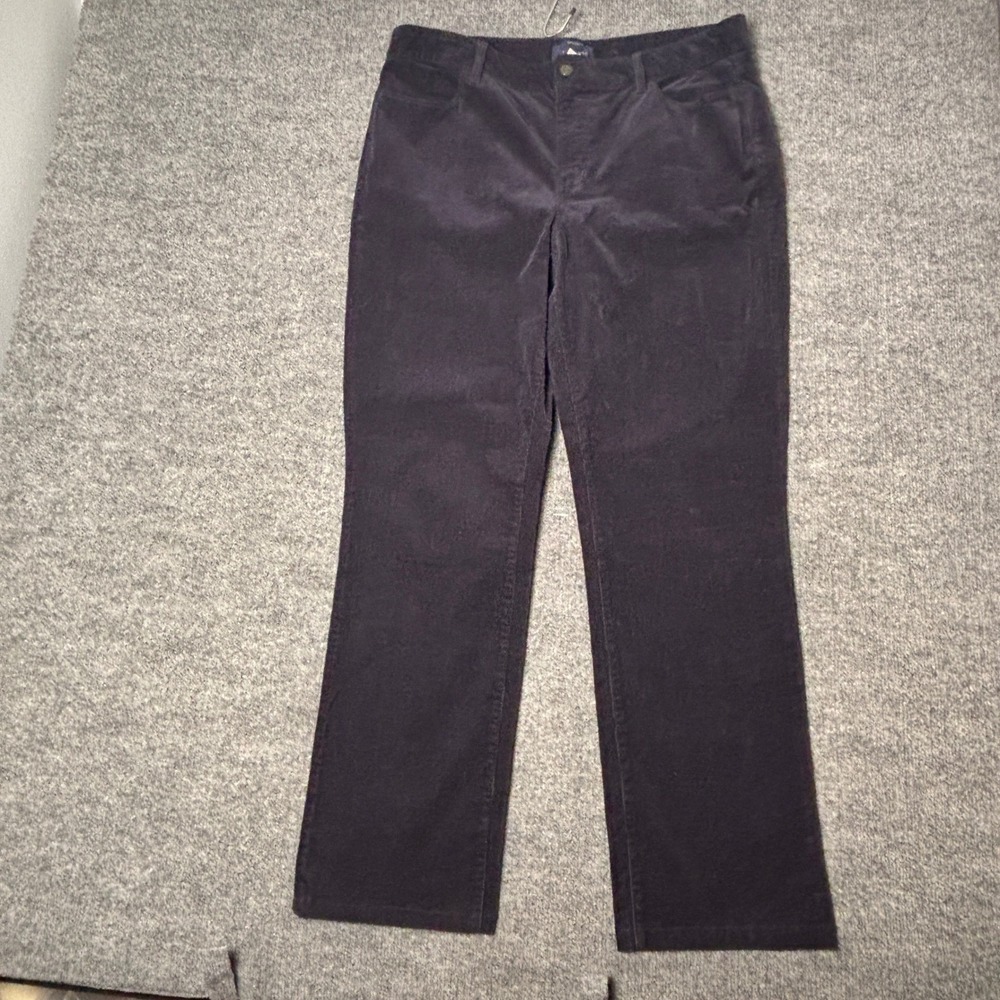 Talbots Corduroy Pants Womens 16L Purple Heritage Straight Leg Stretch Casual